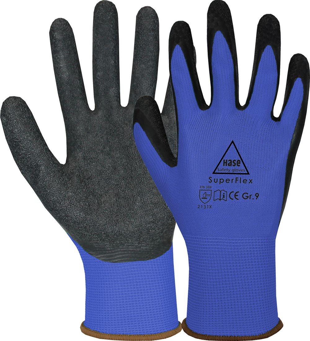 SUPERFLEX BLUE Montagehandschuh Latexschaum/Polyamid Gr. 10
