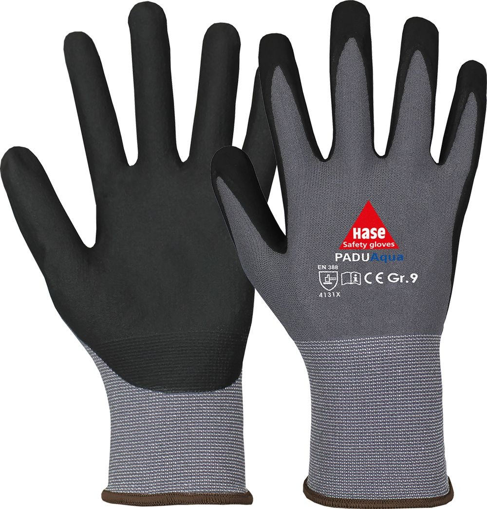 PADUAQUA Montage-Arbeitshandschuh grau/schwarz Gr. 06